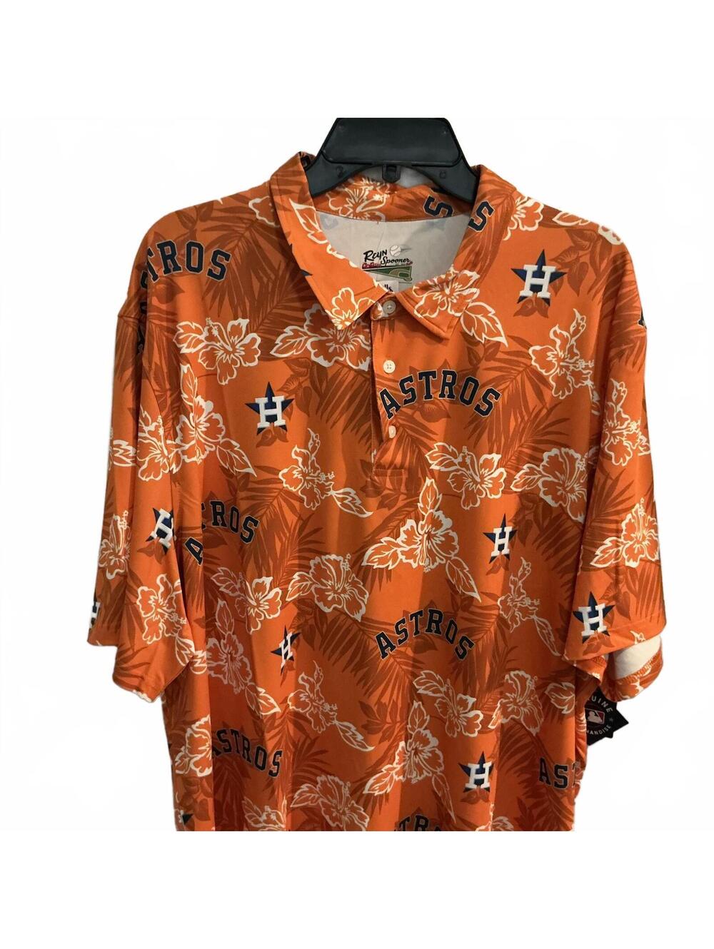 Reyn Spooner Houston Astros Performance Polo Orange Floral 3XL